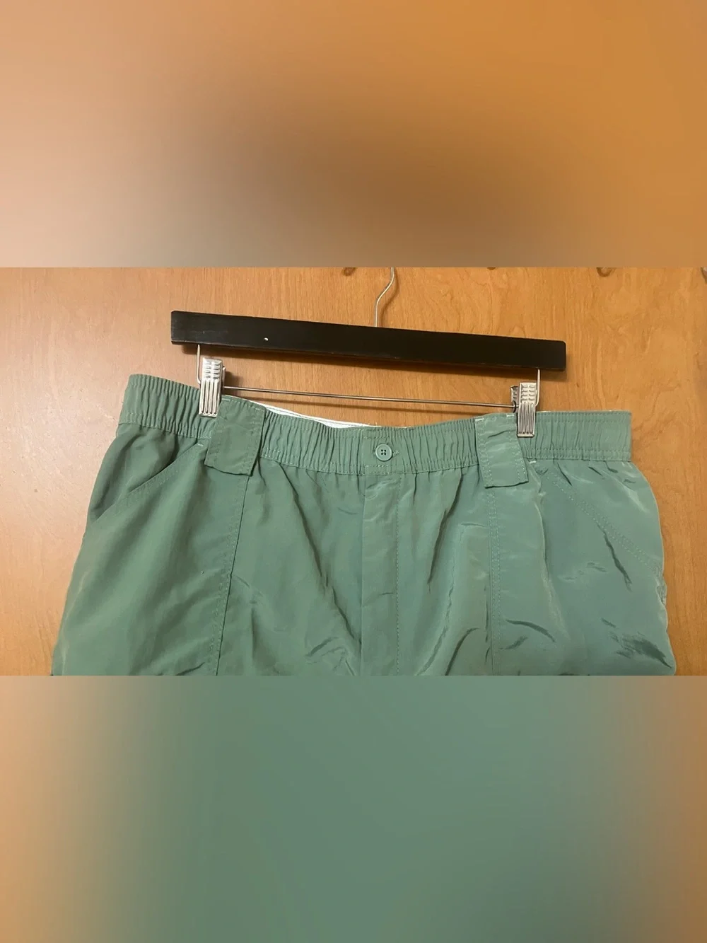 AFTCO Men's Olive Green Fishing Outdoor Nylon Cargo Utility Shorts Size 40 Vtg